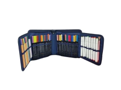 ESTOJO PARA 72 LAPIS CORES AZUL E ROSA 25X24X5CM na internet