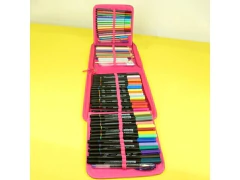 ESTOJO PARA 72 LAPIS CORES AZUL E ROSA 25X24X5CM - Papelaria Visão