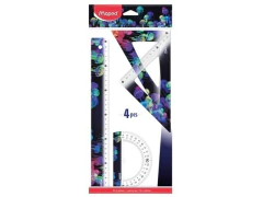 KIT GEOMETRICO DEEPSEA PARADISE 1 REGUA 2 ESQUADROS E 1 TRANSFERIDOR