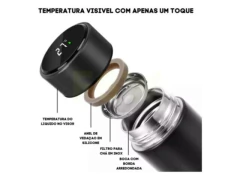 GARRAFA COM MEDIDOR DE TEMPERATURA DIGITAL LED 500ML COR SORTIDA na internet