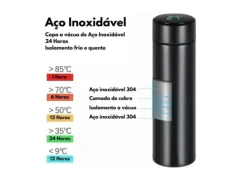 GARRAFA COM MEDIDOR DE TEMPERATURA DIGITAL LED 500ML COR SORTIDA - loja online