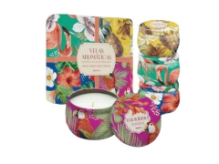 VELAS AROMATICAS DISPLAY COM 4 UNIDADES FLORAL