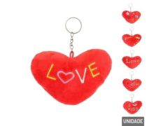 CHAVEIRO DE PELUCIA 12CM CORAÇAO FRASES SORTIDAS TGS4009 na internet