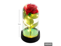 FLOR ARTIFICIAL NA CUPULA 15CM ROSA COM LED TGS4199 na internet