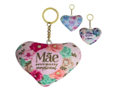 CHAVEIRO DE PELUCIA CORACAO FRASES MAE 10X10CM FJ90715 FWB SORTIDO - comprar online