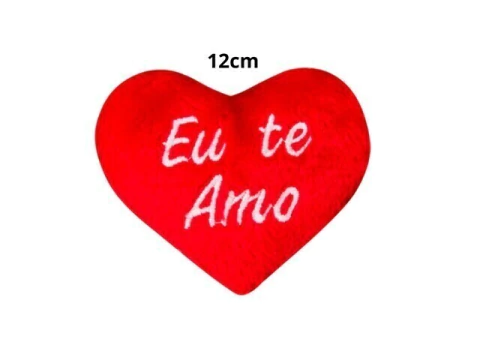 PELUCIAS MINIATURAS CORACAO VERMELHO TE AMO 12CM A UNIDADE