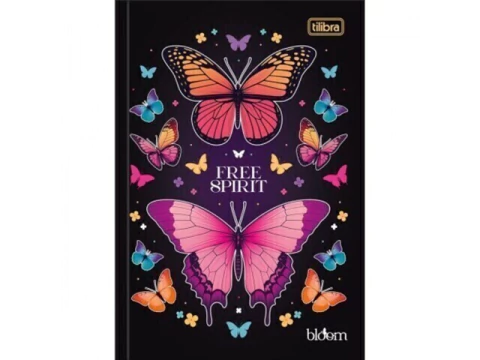 CADERNO BROCHURA 1/4 PEQUENO 14X20 BLOOM 80FLS CAPA SORTIDA