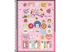 CADERNO DE 01 MATERIA BLOOM FEMININO 80FLS CAPAS SORTIDAS - loja online