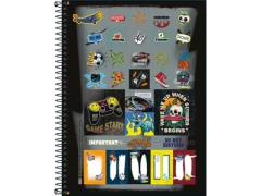 CADERNO DE 10 MATERIAS MASCULINO STRONG 160FLS CAPA SORTIDAS - loja online