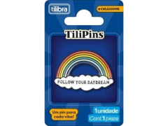 PINGENTE BOTON DE METAL ARCO IRIS