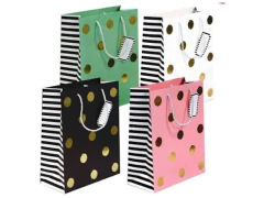 SACOLA PAPEL PARA PRESENTE P 18X23X10CM POA GOLD COR SORTIDA