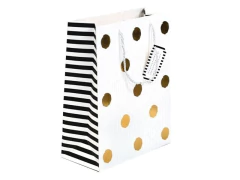 SACOLA PAPEL PARA PRESENTE P 18X23X10CM POA GOLD COR SORTIDA na internet