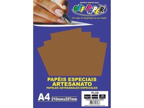 PAPEL PLUS MARROM 180G A4 20 FLS