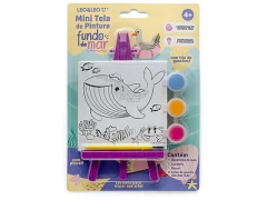 MINI TELA DE PINTURA COM CAVALETE FUNDO DO MAR SORTIDOS