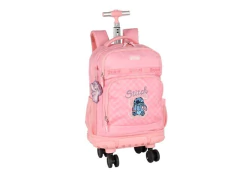MOCHILA DE CARRINHO INFANTIL STITCH ROSA - comprar online