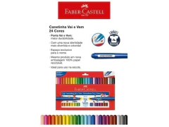 CANETA HIDROGRAFICA 24 CORES PONTA VAI E VEM FABER CASTELL - Papelaria Visão