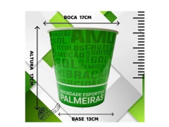 BALDE PIPOCA TIMES 2900ML PALMEIRAS - Papelaria Visão