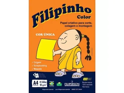 FILIPINHO A4 85GR AMARELO 21,0X29,7MM 45FLS