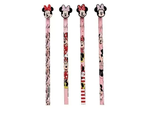 LAPIS PRETO N 02 COM PONTEIRA MINNIE MOUSE SORTIDOS