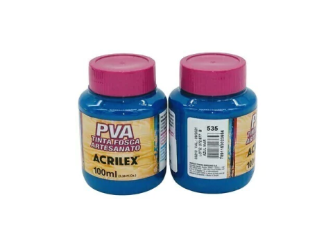 TINTA PVA FOSCA P/ ARTESANATO ACRILEX 100ML AZUL MAR 535 - comprar online