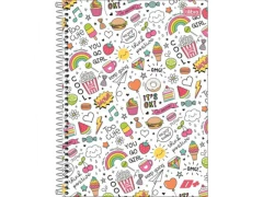 CADERNO DE 01 MATERIA 96FLS D+ MAIS FEMININO CAPAS SORTIDAS
