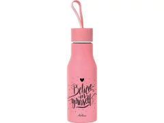 GARRAFA INOX 460ML COLOR FRASES COM ALCA SORTIDAS - loja online