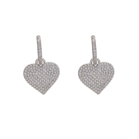 aros corazon shine plateados - comprar online