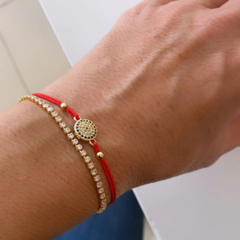 pulsera cubic party dorada fina