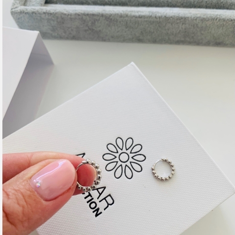aritos plata bolita mini