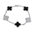 pulsera trebol plateada y negro