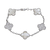 pulsera trebol plateada y blanca