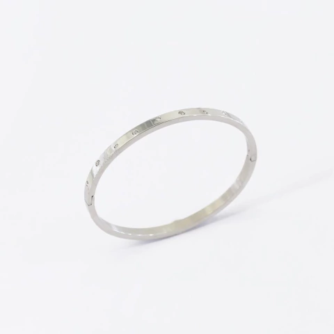 esclava plateada y cubic 4mm