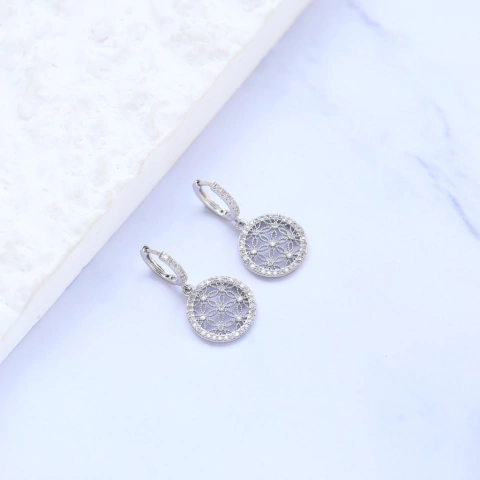 Aros flower plateado