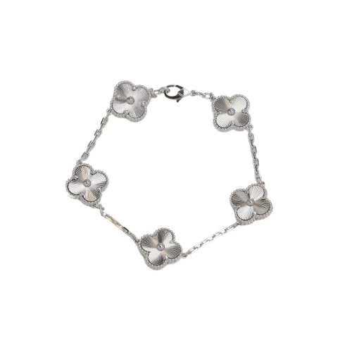 pulsera trebol plateada