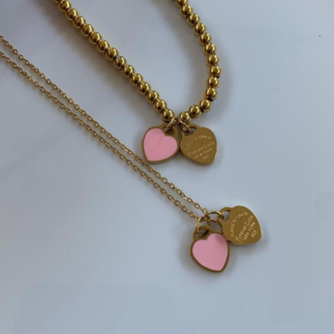 cadenita Love dorado y rosa