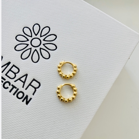 aritos oro bolita mini