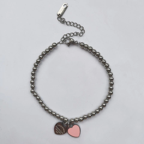 pulsera Mia plateado y rosa