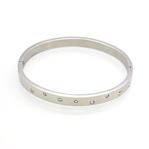 esclava cubics plateado 6 mm