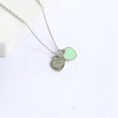 cadenita Love plateado y verde