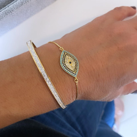 pulsera blue chain dorada