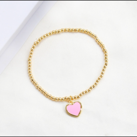 Pulsera corazón rosa mini