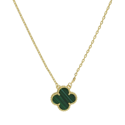 collar trebol dorado y verde
