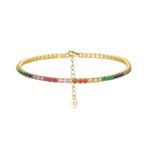 pulsera plata baño oro multicolor2 - comprar online