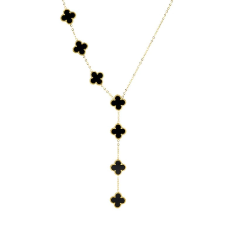 collar corbatero trebol dorado y negro - comprar online