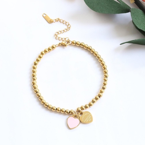 pulsera Mia dorado y rosa