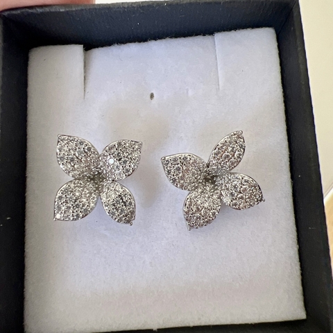aros flor chica plateado - comprar online