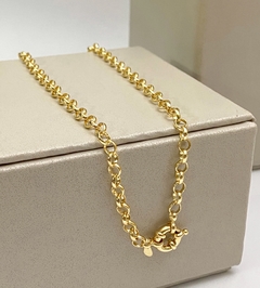 Corrente folheada a ouro elo Português 40cm - comprar online