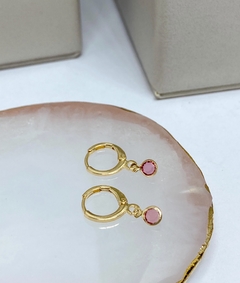 Brinco Argola Zircônia Rosa na internet