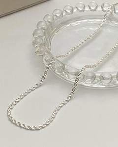 Corrente folheada a prata Baiana fina 50cm