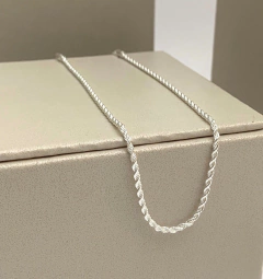 Corrente folheada a prata Baiana fina 60cm - comprar online